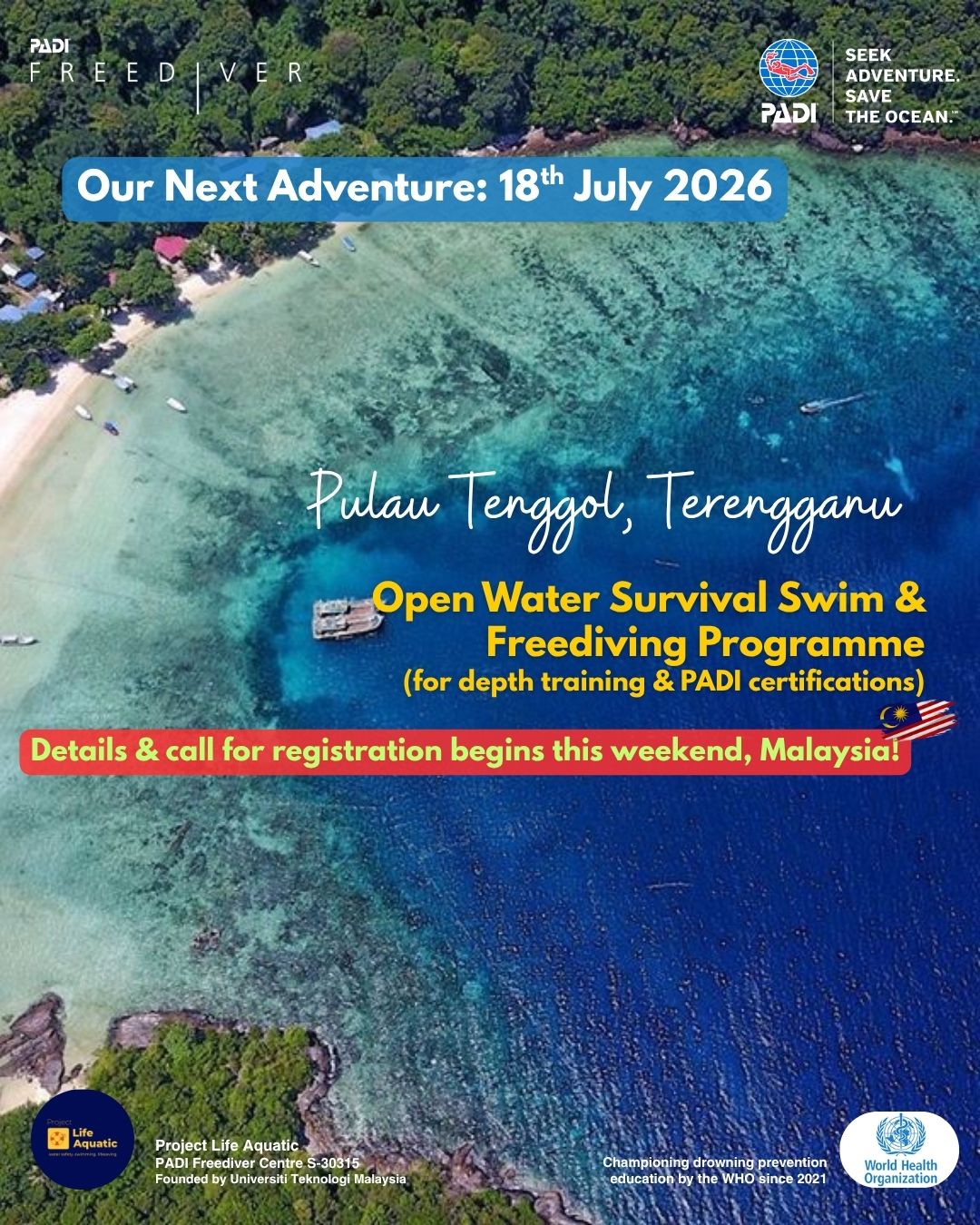 Open Water Survival Swim & Freedive Depth Trainings poster