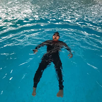Floating practice in the pool