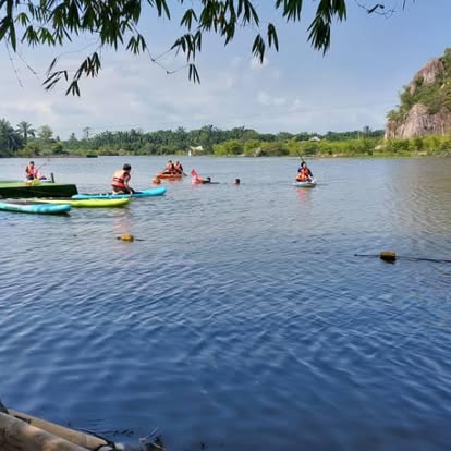 Paddleboard session on the lake