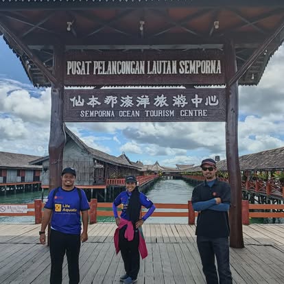 Team at the Semporna Ocean Tourism Centre gate